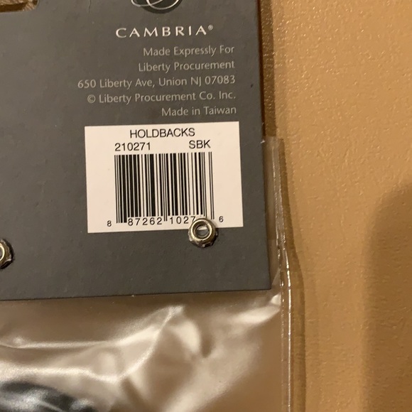 Cambria Classic Curtain Holdbacks Satin Black NEW - Picture 3 of 3